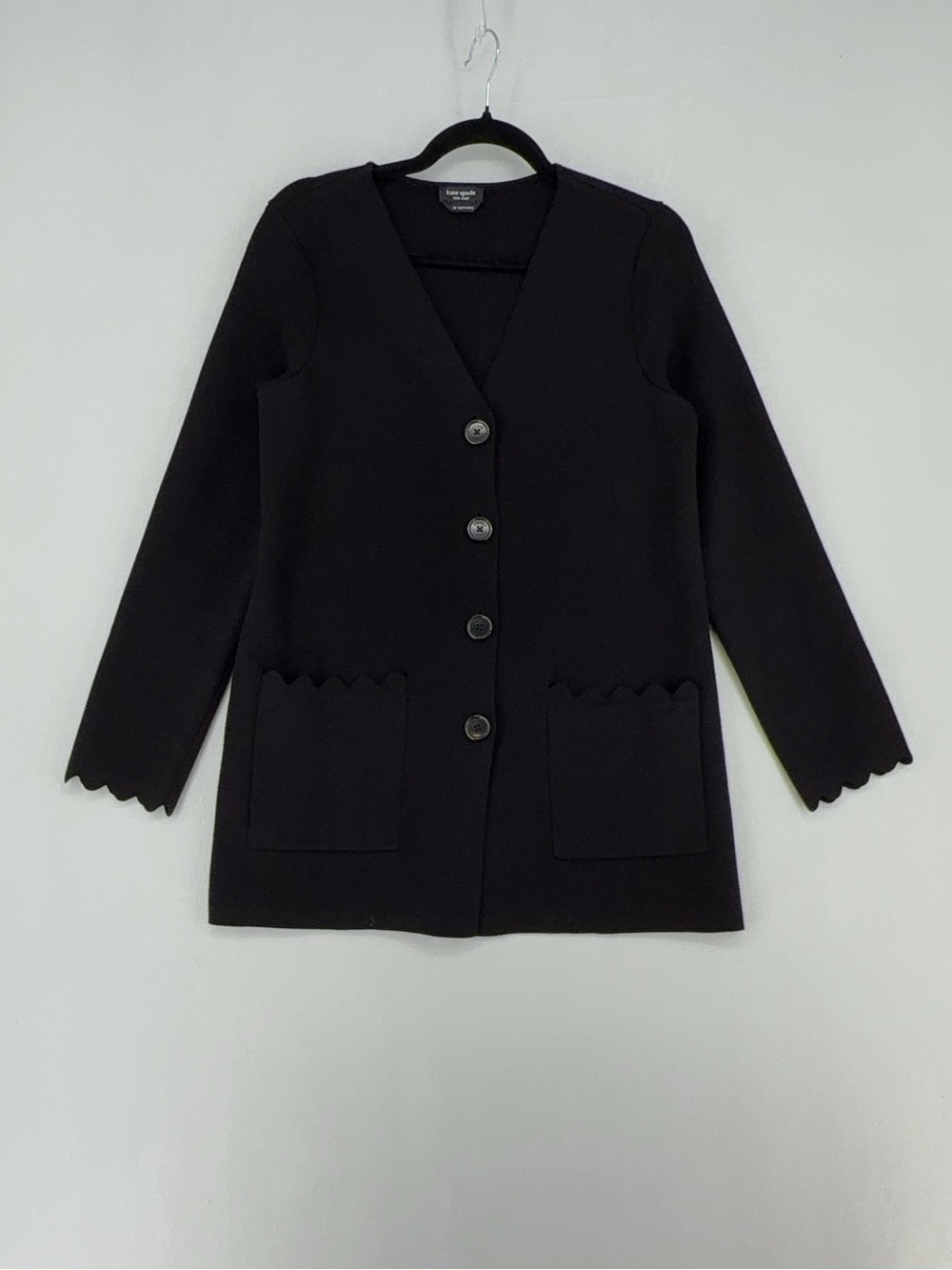 kate spade Scalloped Sweater Blazer black size xs/s - Picture 3 of 8